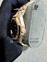 Audemars Piguet Royal Oak 37 mm Brown Dial Multicolor Stonned Bezel With Rose Gold Bracelet Copy - Image 3