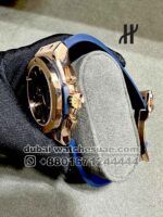 Hublot Classic Fusion Chronograph Titanium Blue With Rose Gold Bezel and Blue Rubber Strap Copy - Image 3