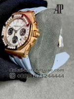 Audemars Piguet Royal Oak 26231OR.ZZ.D003CA.01 White Dial Withy Chrono Stoned Bezel Gray Rubber Strap - Image 3