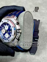 Audemars Piguet Royal Oak Offshore Chronograph selfwinding  ,42 mm Indigo Dial Silver Bezel With Blue Leather Strap - Image 3