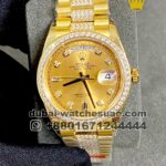 Rolex 36 mm Day Date Ice out? Gold face ,Stonework
