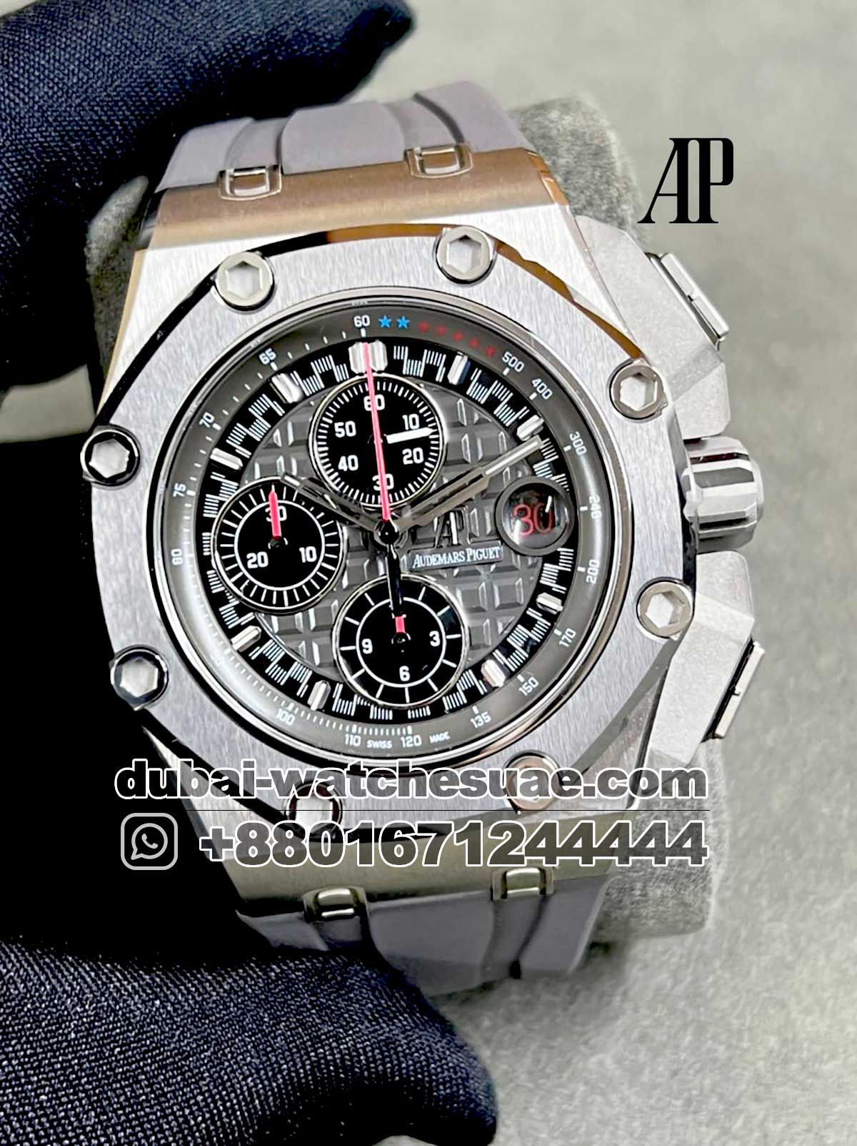 54.1.jpg Audemars Piguet Royal Oak Offshore Chronograph 26568IM.OO.A004CA.01 Gray Dial Black Sub Dial Gray Rubber Strap - Image 1