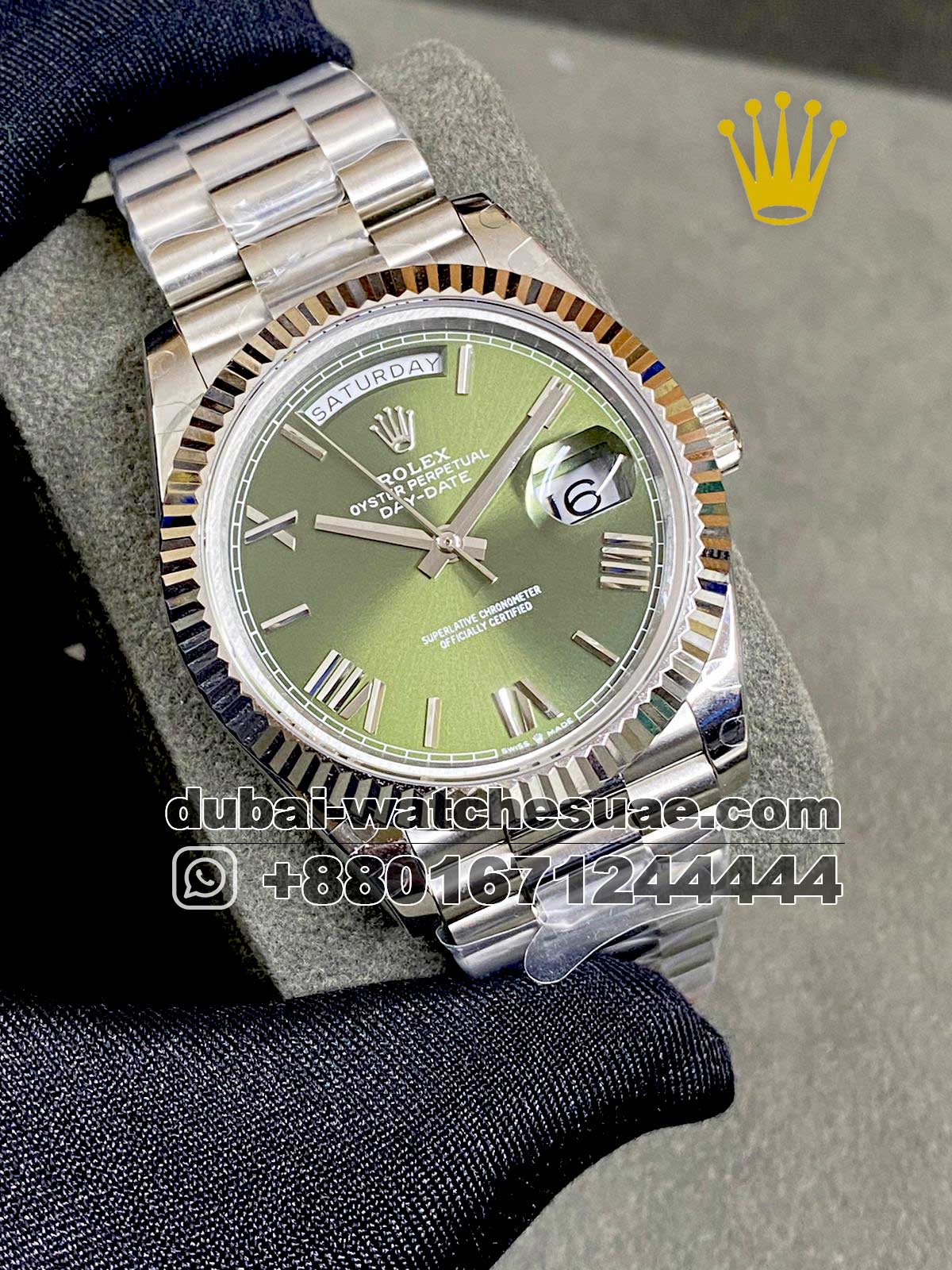 59.1-1.jpg Rolex 40 mm Day date , Green face - Image 1