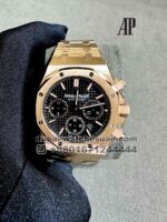 Audemars Piguet Royal Oak Chronograph 41 mm Black Dial With Black Chrono and Rose Gold Braccelet Copy