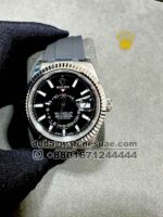 Rolex Sky-Dweller Dial 42 mm Black Dial Flutted Bezel With Rubber Strap? Copy