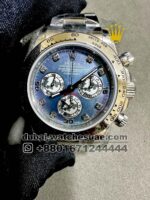 Rolex Daytona 40 mm Blue Dial Stonned Numeric With Oyster Bracelet Copy