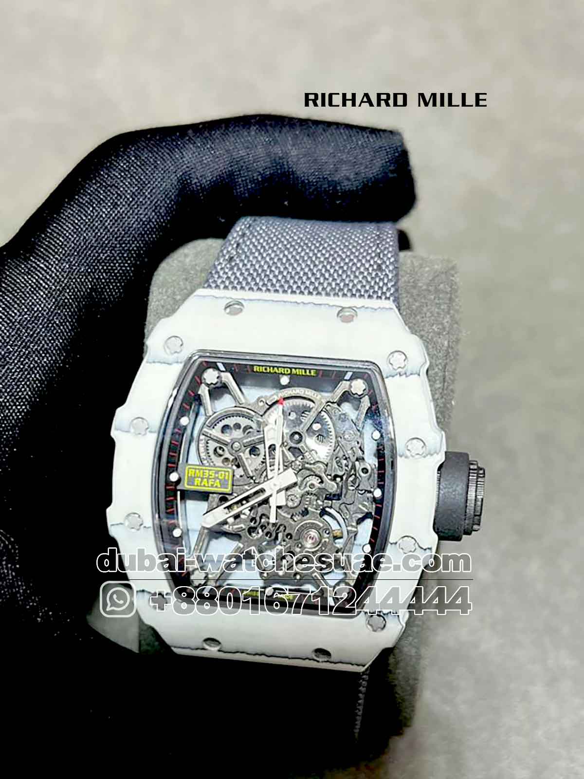 6-a-7.jpg Richard Mille? Rafa RM 35-01 Tourbillon Super Slim Gray?Fabric Strap - Image 1