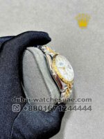 Rolex 36 mm Date Just White Mother Of Pearl With Stonned Numeric With Gold Two Tone Jubilee Bracelet Copy - Image 2