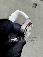 AUDEMARS PIGUET Royal Oak Offshore Chronograph 26231OR.ZZ.D003CA.01 White Dial Blue Sub Dial With Stoned Bezel and White Rubber Strap - Image 5