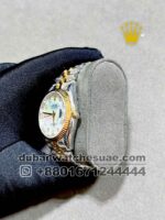 Rolex 36 mm Date Just White Mother Of Pearl With Stonned Numeric With Gold Two Tone Jubilee Bracelet Copy - Image 3