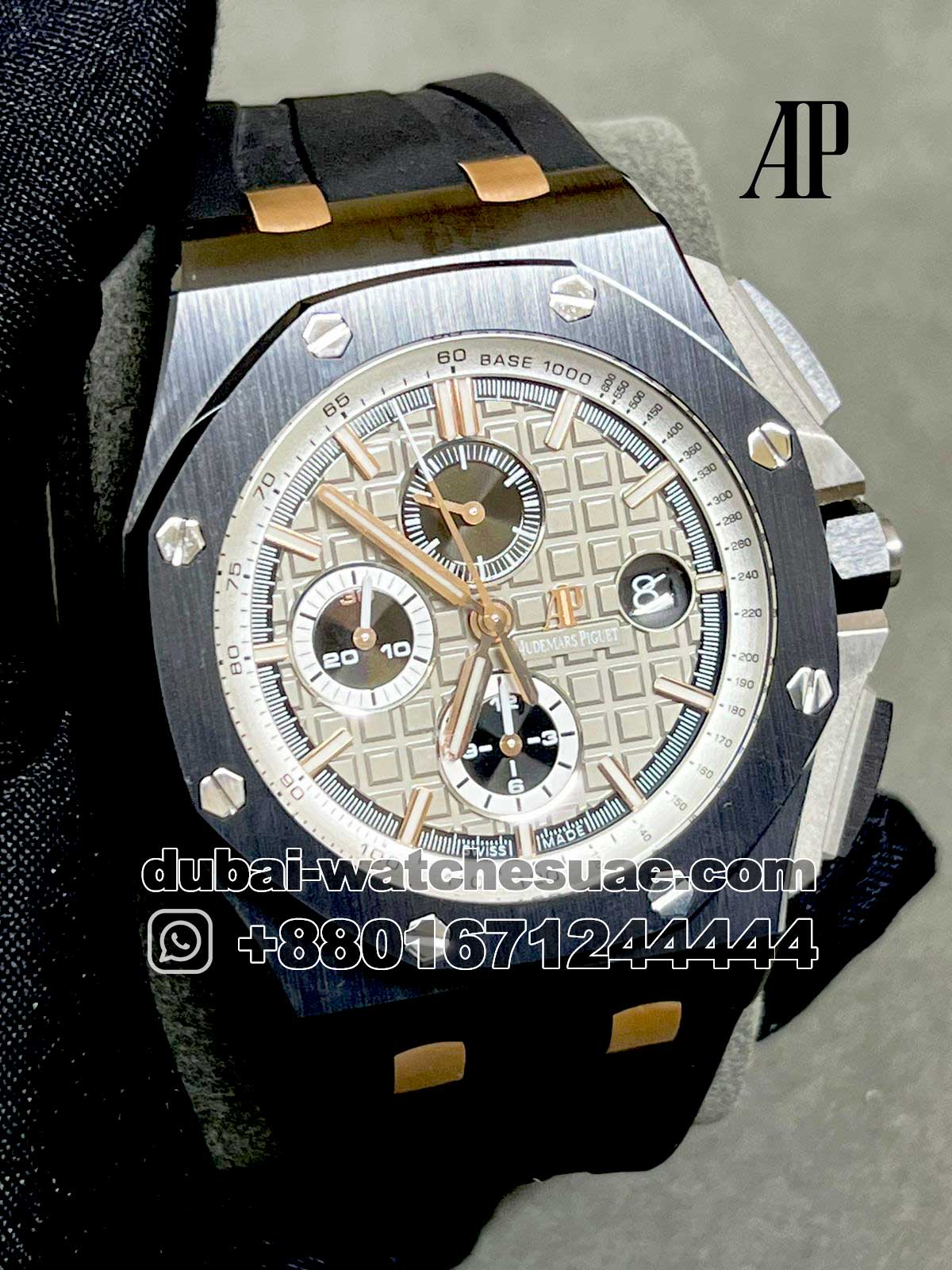 60.1-1.jpg Audemars Piguet Royal Oak Offshore Limited Edition Gray Dial With Black SubDial With Black Ceramic Bezel and Black Rubber Strap - Image 1