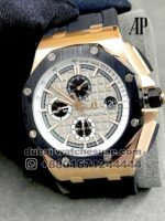 Audemars Piguet Royal Oak Offshore Grey Dial Black Bezel with Gold Case Black Rubber Starp