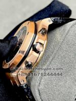 Audemars Piguet Royal Oak Offshore Selfwinding Chronograph 42mm Black Dial Rose Gold Bezel With Black Leather Strap - Image 3