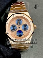 Audemars Piguet Royal Oak Perpetual Calendar 41mm Rose gold  dial  Blue Sub Dial Moonphase