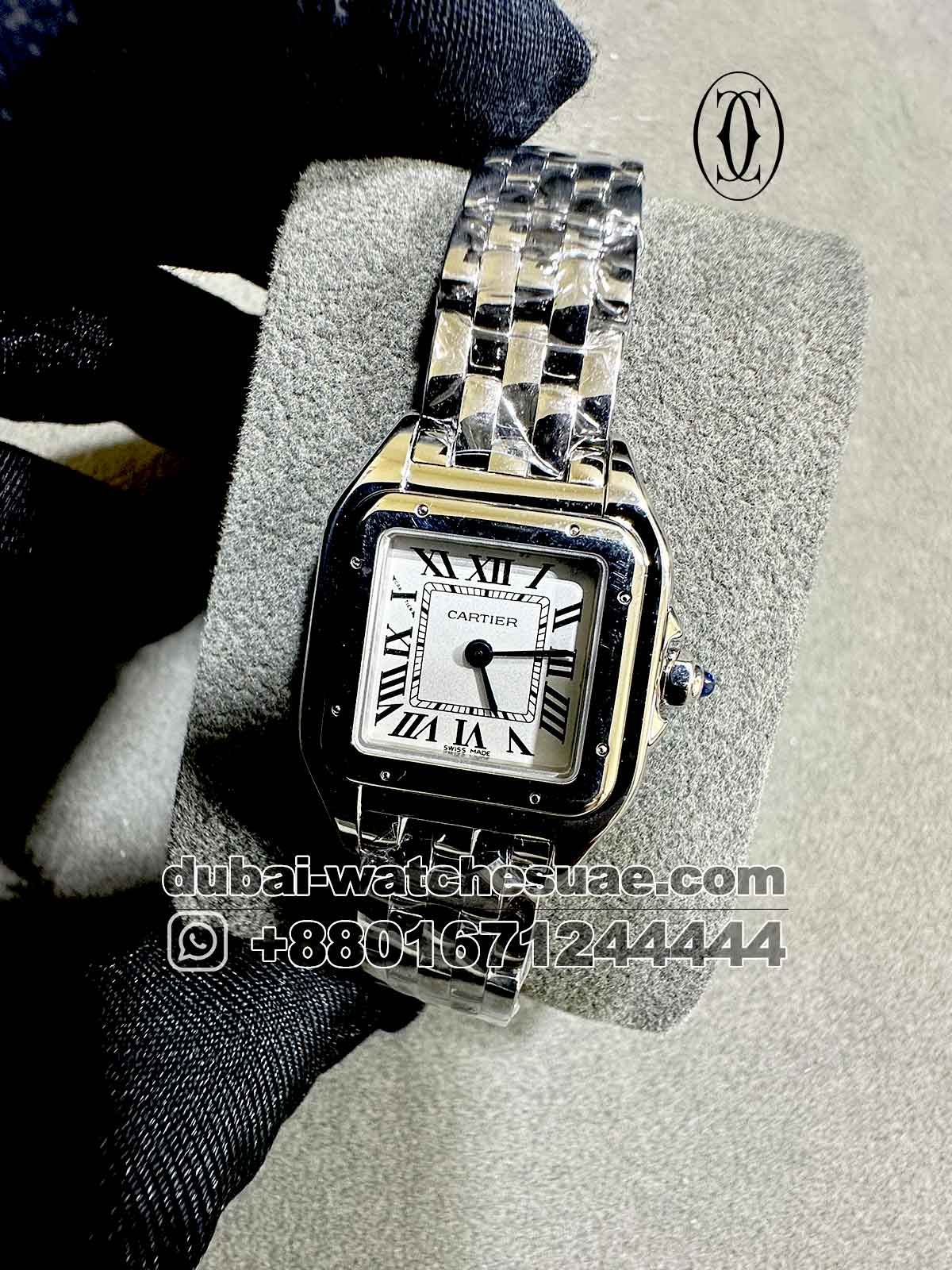 7-a-17.jpg Panthere De Cartier White Gold White Dial With Roman Numeric Copy - Image 1