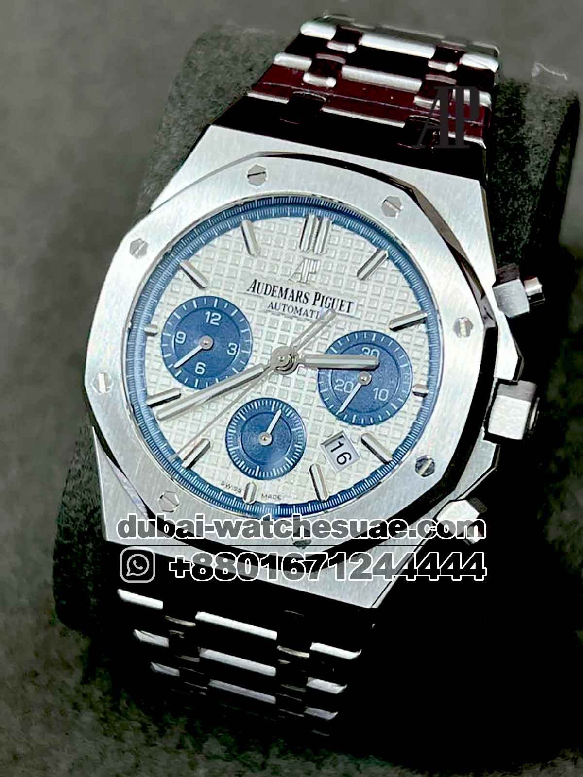 7-a-7.jpg Audemars Piguet Royal Oak Chronograph selfwinding white Dial With Blue Sub Dial Stainless Steel - Image 1