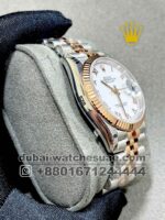 Rolex 36 mm Date Just White Dial and? Roman Numeric With Rose Gold Two Tone Jubilee Bracelet Copy - Image 2