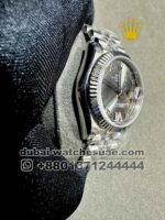 Rolex 31 mm Date Just Silver dial With Roman Numeric With Flutted Bezel With Silver Jubilee Bracelet Copy - Image 2