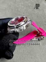 AUDEMARS PIGUET Royal Oak Offshore Chronograph 26231OR.ZZ.D003CA.01 Pink Dial Blue Sub Dial Stoned Bezel With Pink Rubber  Strap - Image 2