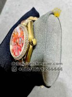 Rolex 36 mm Day date Rose Gold Eisenkiesel Orange dial With Roman Numeral Copy - Image 3