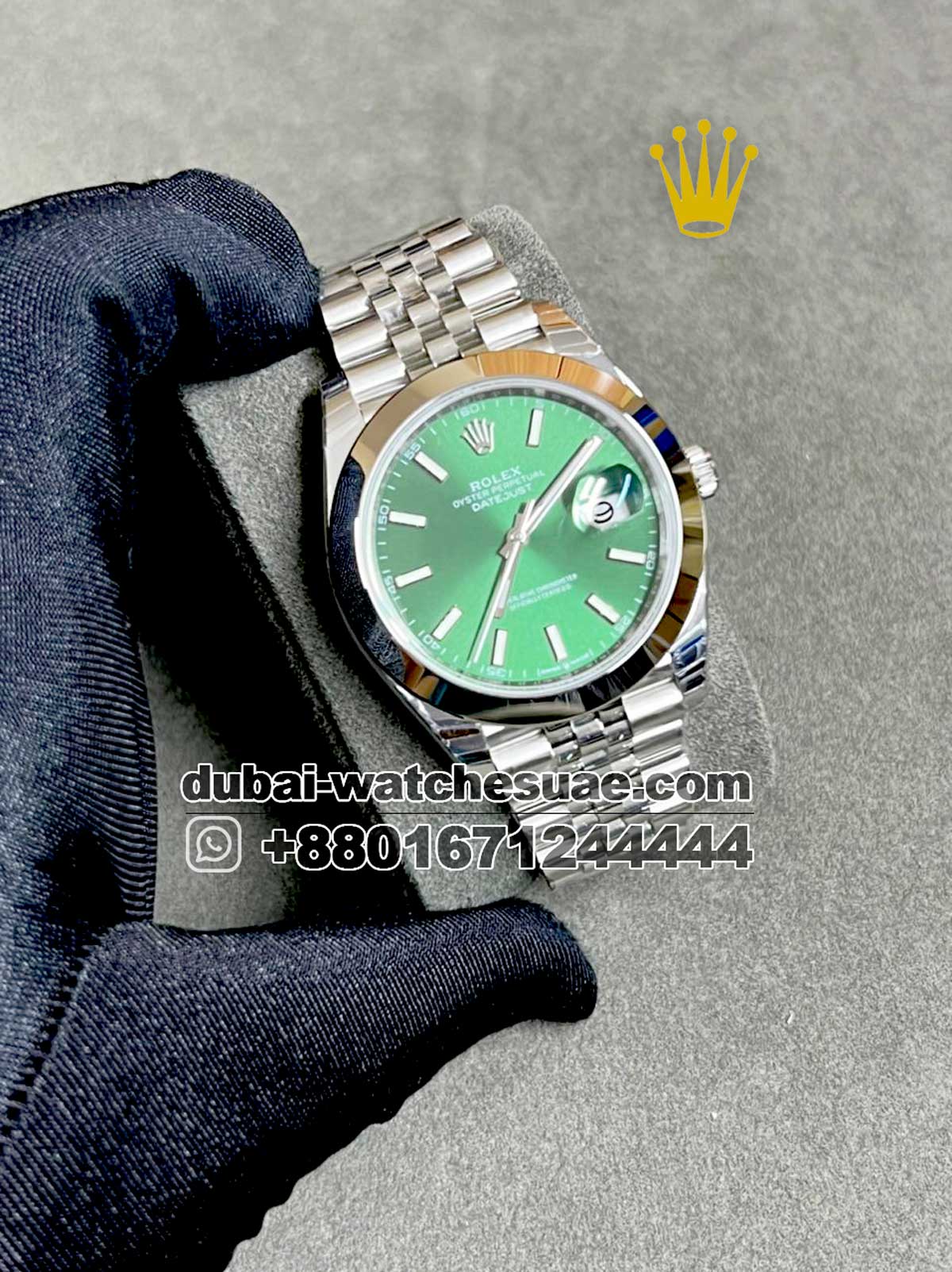 71.1.jpg Rolex 41 mm Date Just , Green face - Image 1