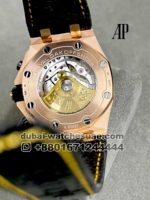 Audemars Piguet RoyalOak Offshore Chronograph 42mm Champagne Dial With Black Sub Dial Rose Gold Bezel Leather Strap - Image 4
