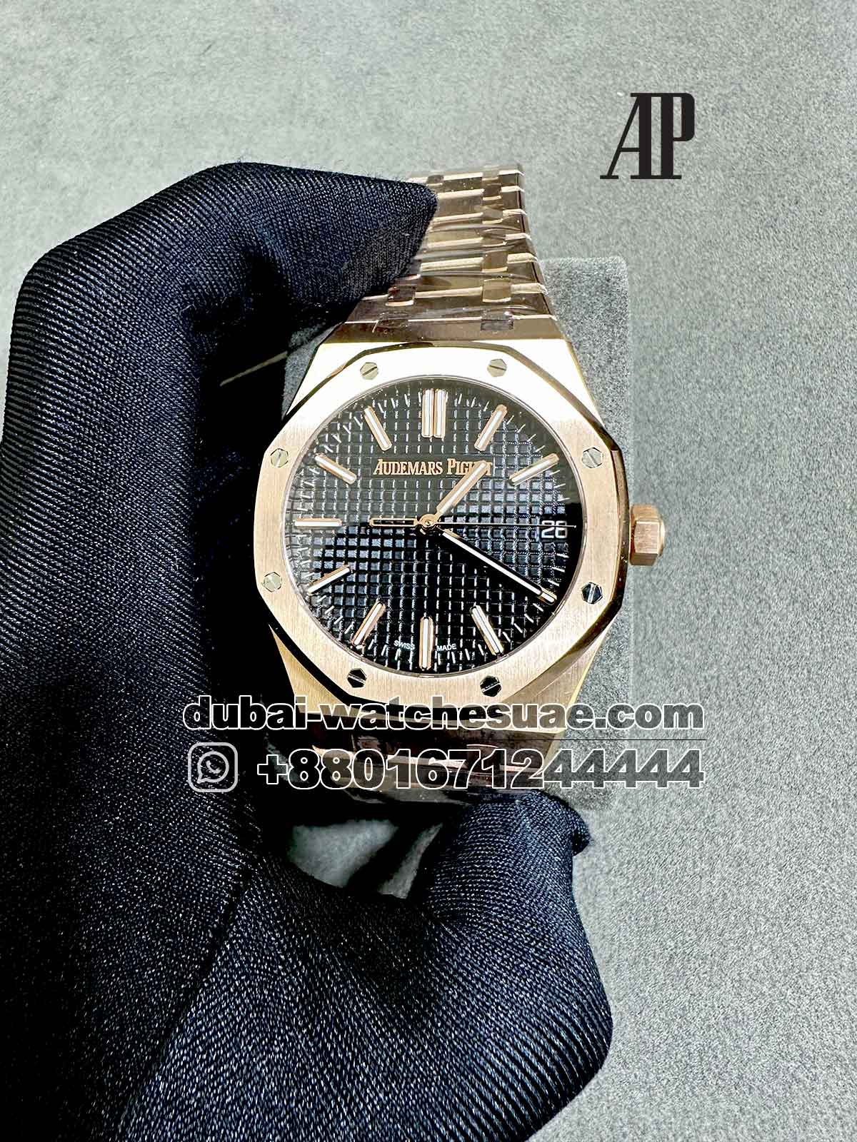 8-a-1-4.jpg Audemars Piguet Royal Oak? REf: 15510? Black? Dial With Rose Gold Bracelet Copy - Image 1