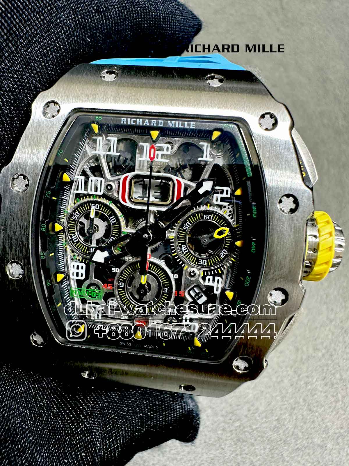 8-a-3-1.jpg Richard Mille RM 11-03 Carbon With Blue Rubber Strap Copy - Image 1