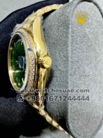 Rolex Day Date 40 mm Green? Dial and Stoned Bezel with Roman Number Copy - Image 3
