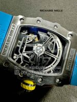 Richard Mille RM 11-03 Carbon With Blue Rubber Strap Copy - Image 4