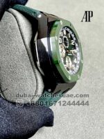 AP Royal Oak Offshore Green Dial Steel Bezel With Green Rubber Strap - Image 3
