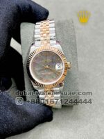 Rolex 31 mm Gray Roman number Two Tone with rose gold bezel