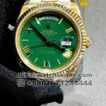 Rolex Day Date 40 mm Green? Dial with Roman Number With President Bracelet Copy