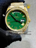 Rolex Day Date 40 mm Green? Dial with Roman Number With President Bracelet Copy