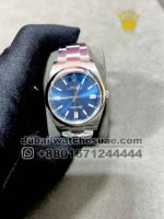 Rolex 41 mm Blue?Dial Oyster Perpetual With Plain Bezel