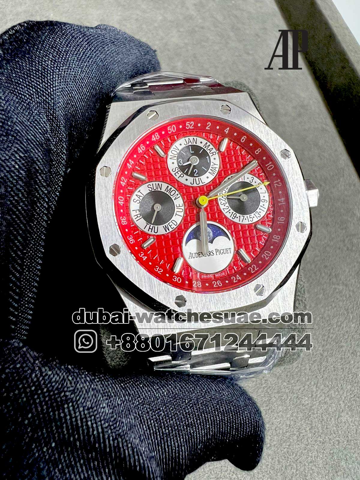 9-a.jpg Audemars Piguet Royal Oak Perpetual Calendar 41 26607BC.OO.1220BC.01 Red Dial Black Chrono Stainless Steel - Image 1