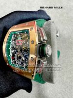 Richard Mille RM 011 FM Golden Case With Green Rubber Strap Copy - Image 3