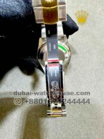 Rolex 36 mm Date Just Silver? Dial Roman Numeric With? Stoned Gold lined Bezel Copy - Image 3