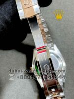 Rolex 36 mm Date Just White Mother Of Pearl With Stonned Numeric and Bezel? With Rose Gold Two Tone Jubilee Bracelet Copy - Image 4