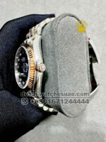 Rolex 36 mm RoseGold? Date Just? Black Dial With Stone Numeric? Two Tone Jubilee Bracelet Copy - Image 4