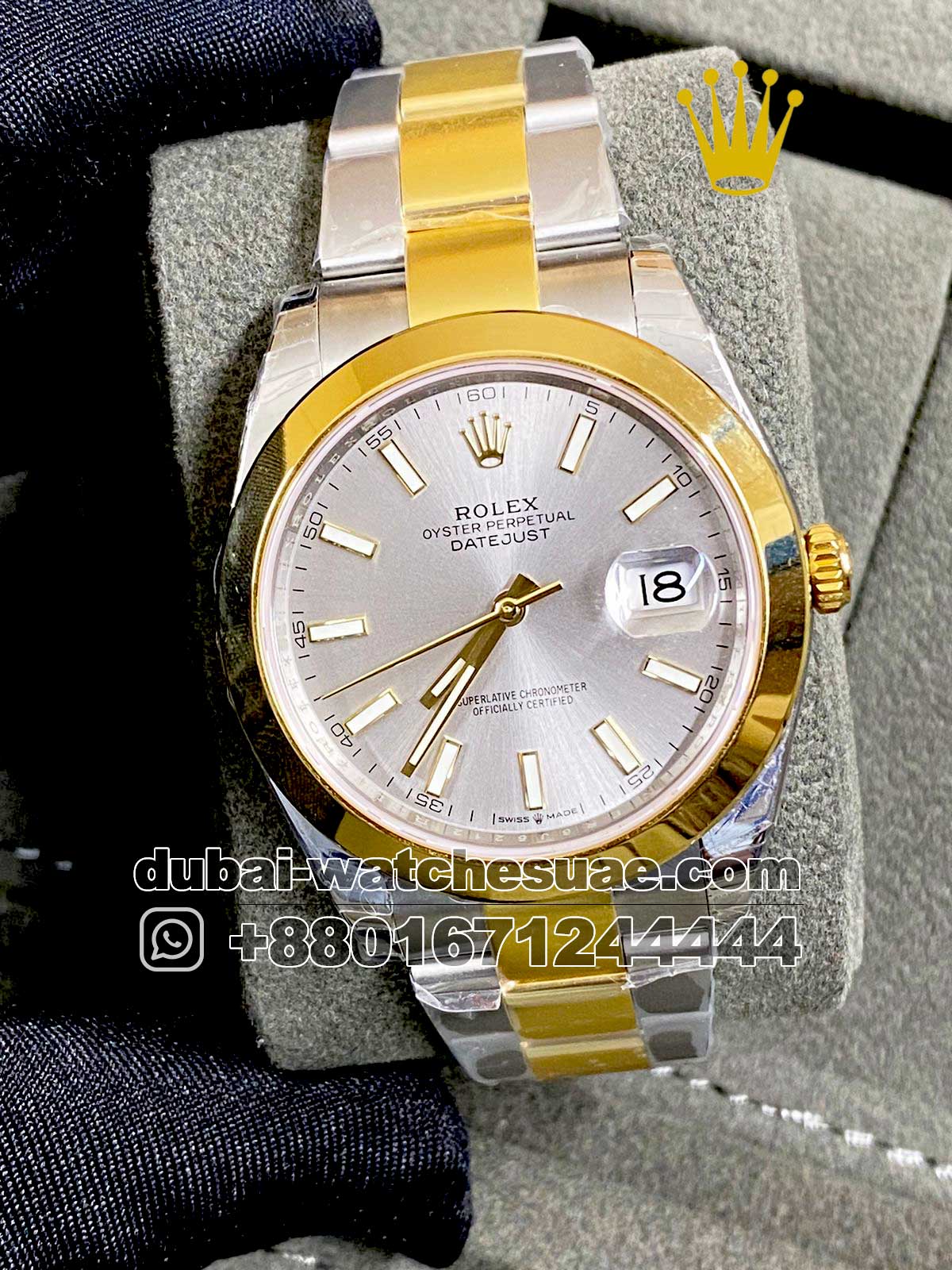 91.1.jpg Rolex Date Just 41 mm Rose Gold Watch - Image 1