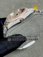 Rolex Date just 41mm 126301 Rose Gold and Stainless Steel Fully Iced Out - Image 6