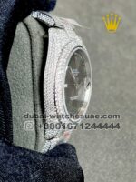 Rolex Date Just Arabic  Iced Out Gray Dial - Image 2