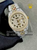 Rolex Datejust 41mm 126301 Gold and Stainless Steel Fully Iced Out