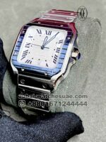 Santos de Cartier Blue Bezel and White Dial Stainless Steel - Image 3