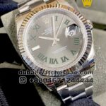 Rolex 41 mm Date Just  Wimbledon, Gray face, Fluted Bezel