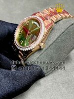 Rolex 40 mm Day date ,Rose gold, Green dial ,Stoned Bezel - Image 3