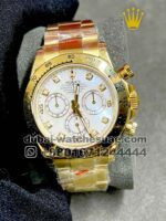 Rolex  Cosmograph Daytona Yellow gold White dial Stoned Numeric and Yellow Gold Bracelet