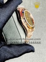 Rolex? Cosmograph Daytona Rose Gold Dial With Black Numeric and Gold Plated Oyester Bracelet - Image 2