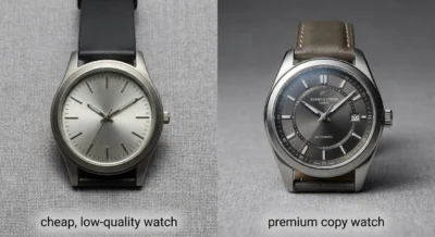 Comparison between cheap watches and high-quality copy watches for men